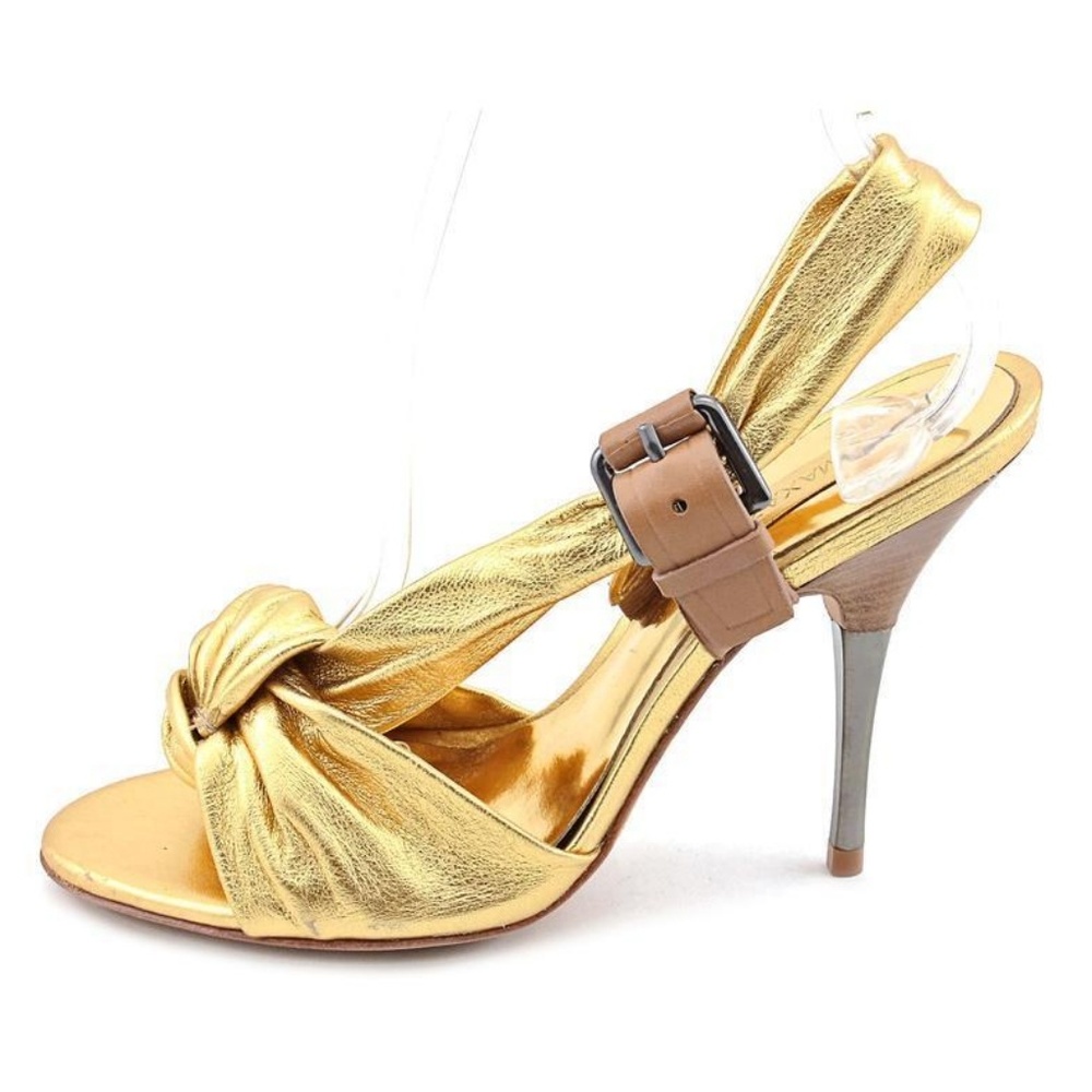 NWOB Bcbgmaxazria All Leather Gold Sandals